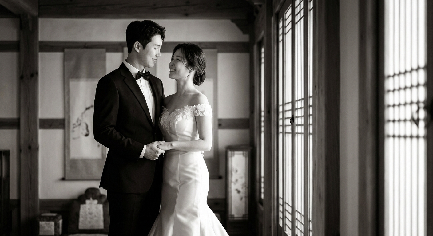 한옥 나무 기둥과 자연채광